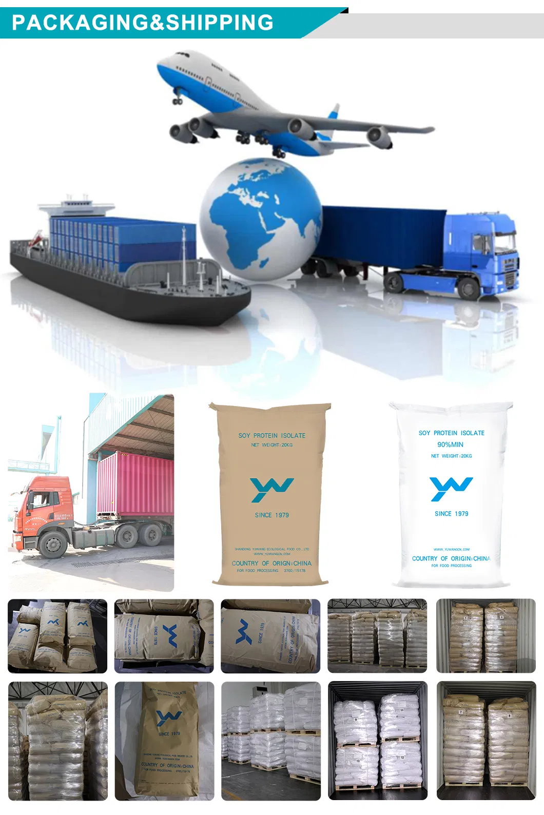 High Grade Nutritional Food Grade Food Ingredient Supplement with Certification Soy Protien Powder Isolate for Sausages Food Additive