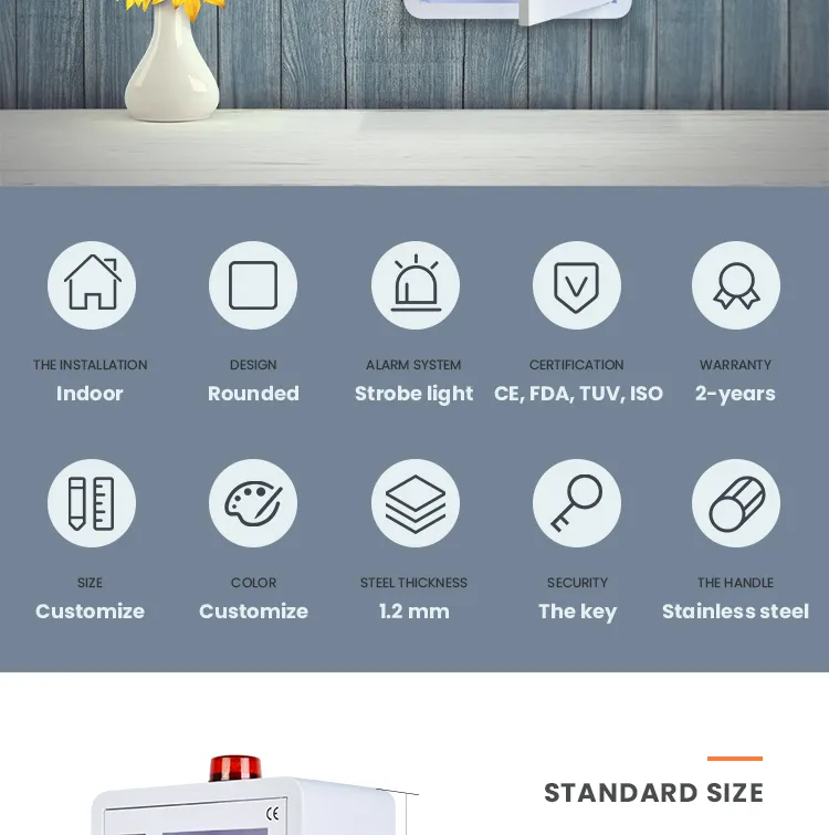 Wap Branded M2b Customize Logo Defibrillator Aed Wall Mount Cabinet for First Aid Use