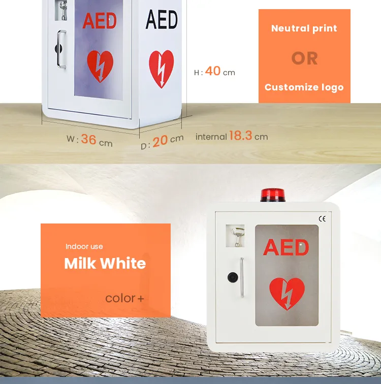 Wap Branded M2b Customize Logo Defibrillator Aed Wall Mount Cabinet for First Aid Use