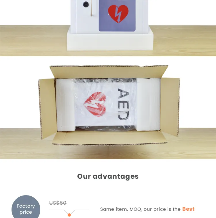 Wap Branded M2b Customize Logo Defibrillator Aed Wall Mount Cabinet for First Aid Use