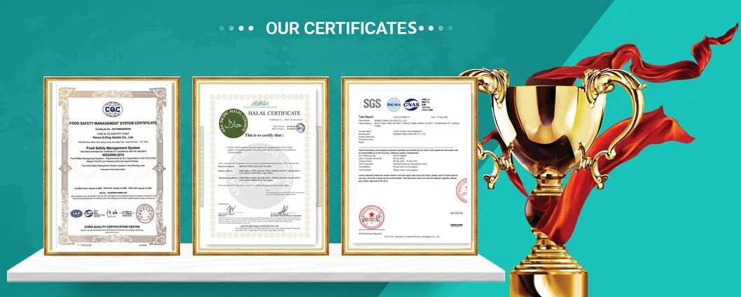 Halal Food Grade Gelatin 120 Bloom 160 Bloom Used in Food Industry