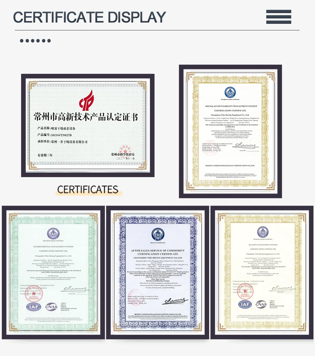 Horizontal Fluidizing Dryer for Starch