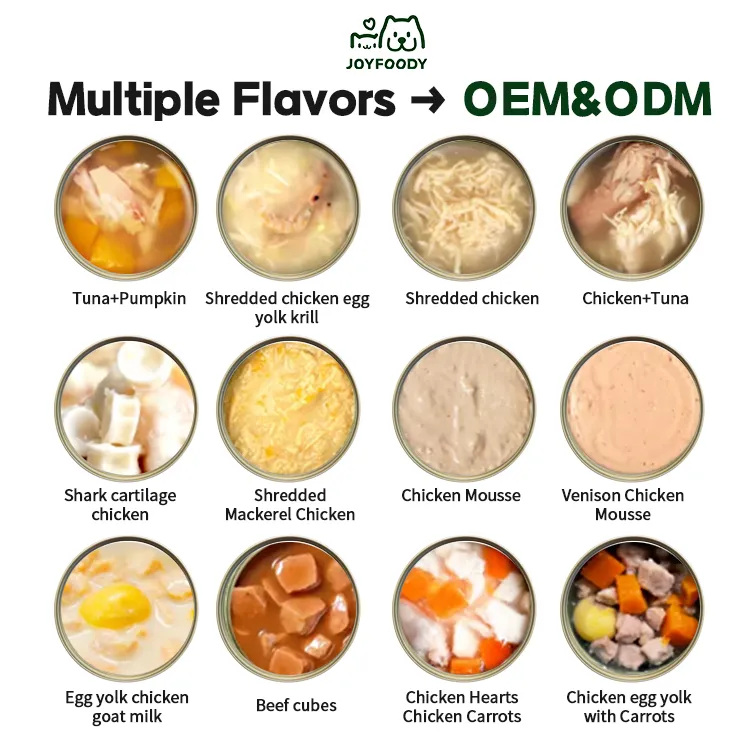 Cat 4 Flavors OEM/ODM Free Sample Design Wet Grain Pack Pet Snack