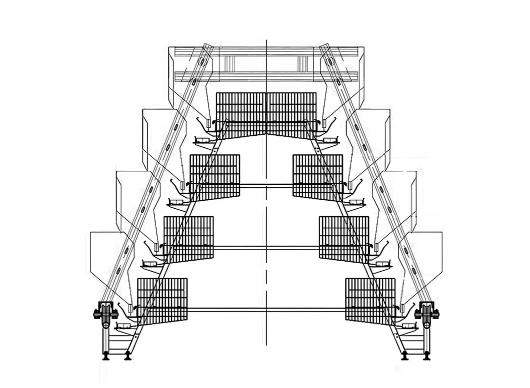 New Design Chicken Poultry Layer Farm a Type Cage with 275g Zinc Hot Dipped Galvanized Magnesium-Zinc Plated Wire Automated Trolley Feed