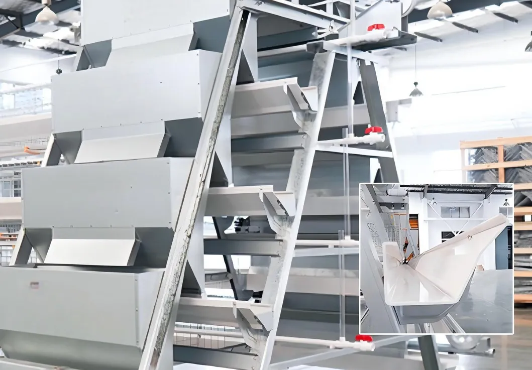 New Design Chicken Poultry Layer Farm a Type Cage with 275g Zinc Hot Dipped Galvanized Magnesium-Zinc Plated Wire Automated Trolley Feed