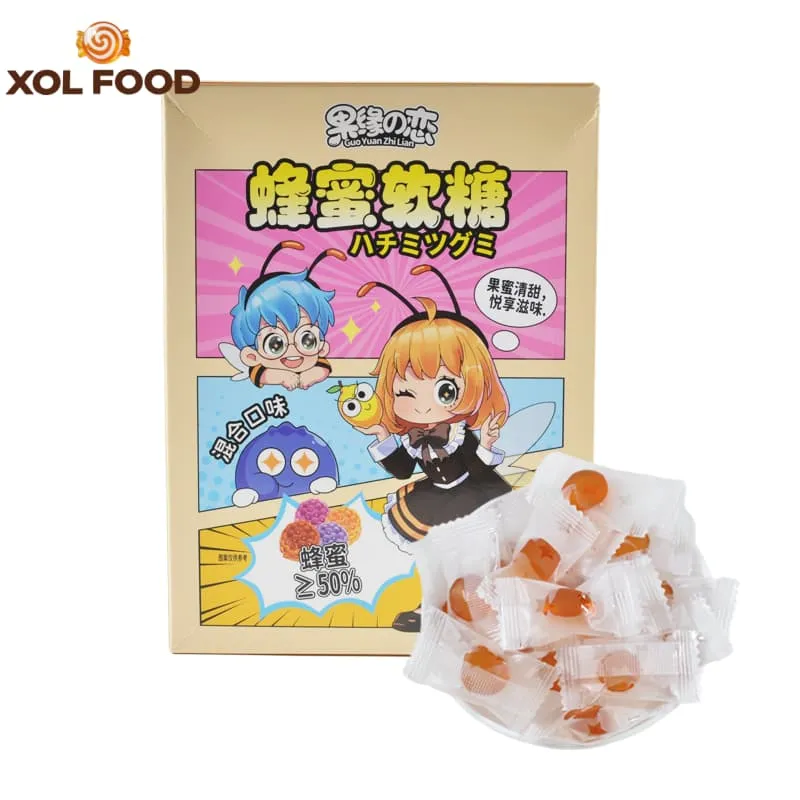 Honey Gummy Honeycomb Honey (Lemon, Passion Fruit, Grapefruit Flavor) 60g, Healthy Gummy Customized Label Royal Honey