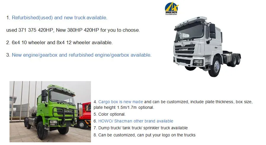 Shacman Delong F3000 Heavy-Duty 6*4 375HP Tractor Truck Head Semi Trailer Head