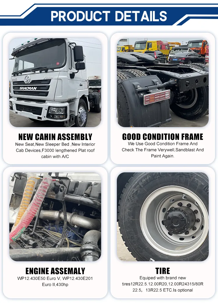 Shacman Delong F3000 Heavy-Duty 6*4 375HP Tractor Truck Head Semi Trailer Head