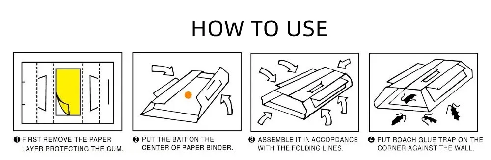 Disposable Non-Pollution Killing Cockroach Trap Glue Box Attractant Bait