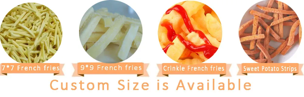 Frozen Food French Fries Mccain Potato Chips Shoestring Fry (7-12mm) IQF Vegetable French Fries Straight Cut & Crinkled Frozen French Fries High Quality