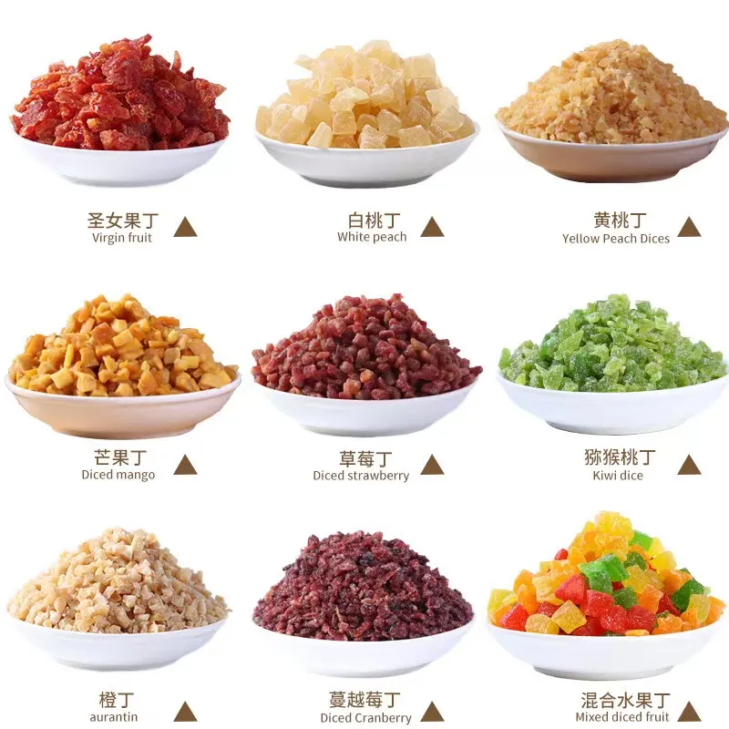 High Quality Dried Peach Dice Candied Yellow Peach Granules Dired Fruit Baking Fruit Tea
