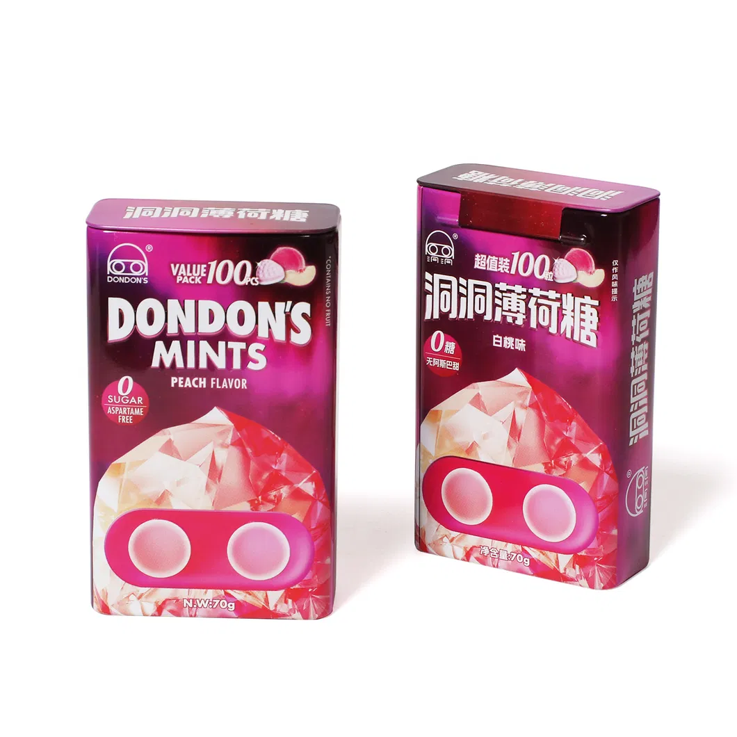 35g/70g Private Label Peach Flavor Candy Mint Shape Confectionery Sweets Snacks