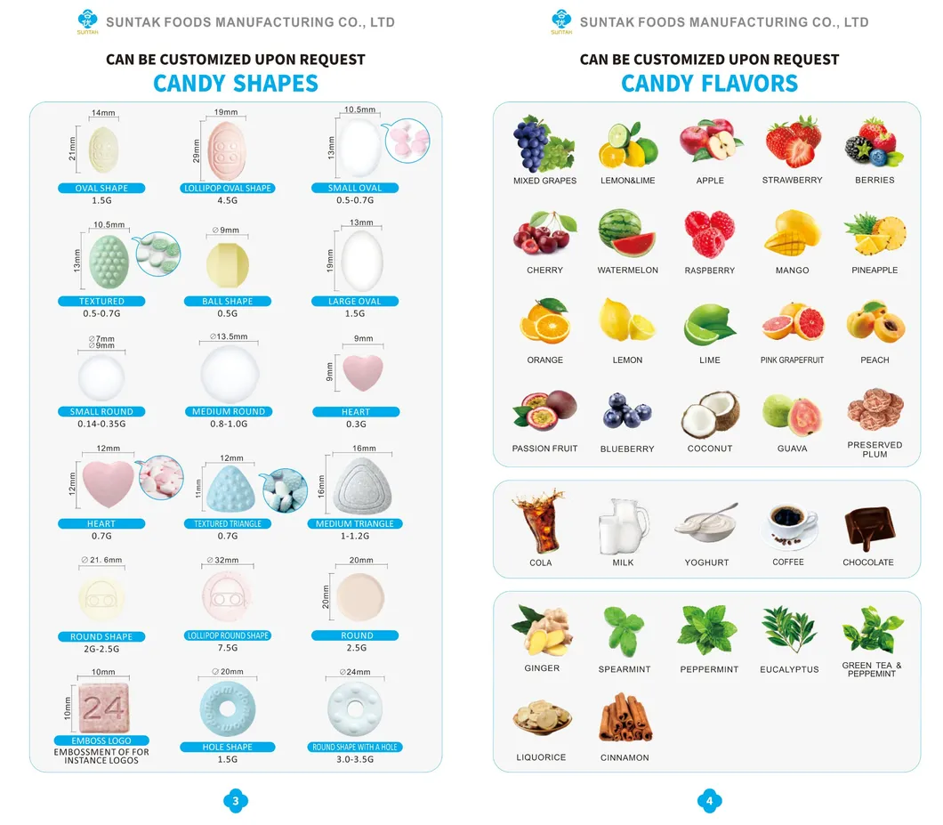 35g/70g Private Label Peach Flavor Candy Mint Shape Confectionery Sweets Snacks