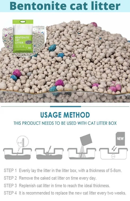 Customized Premium Bentonite Cat Litter Odour Lock Water Soluble Bentonite Clay