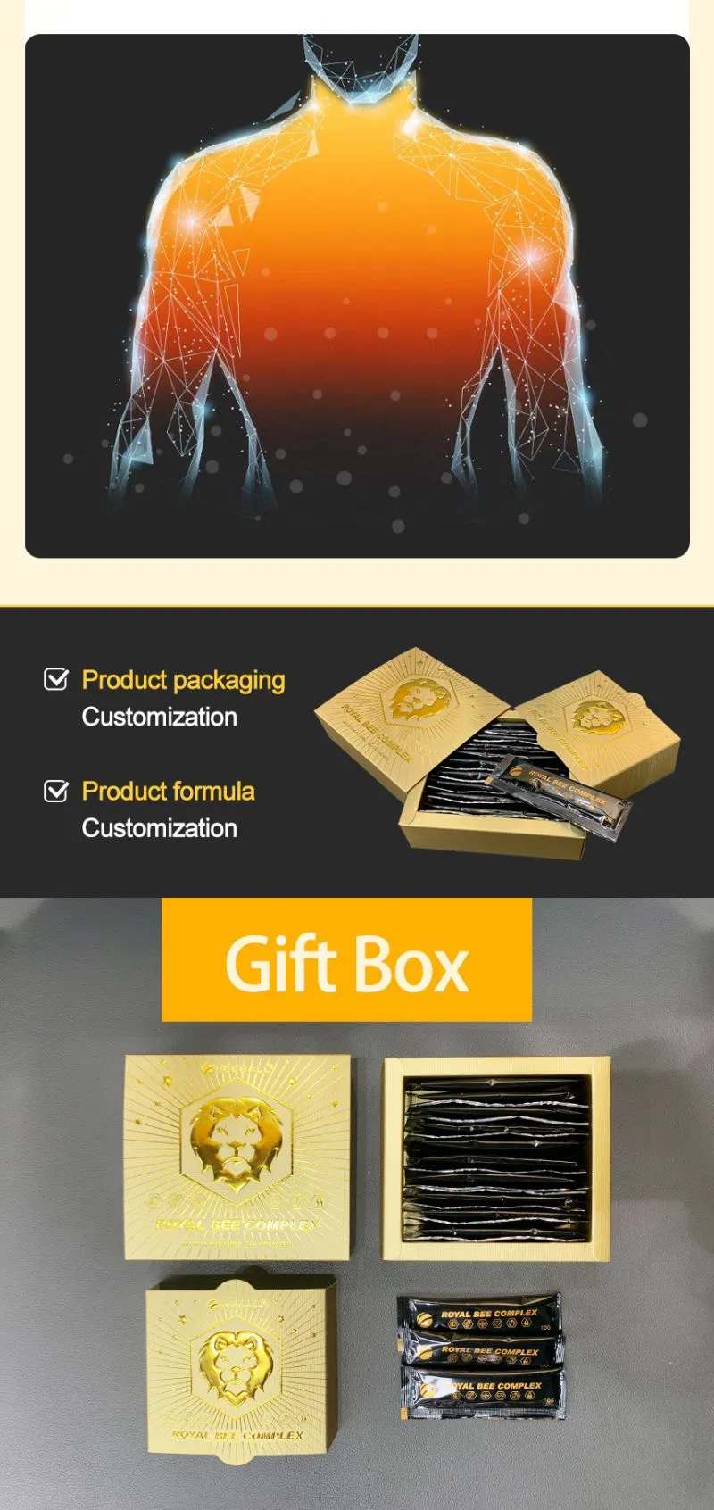 Beehall GMP HACCP Health Product Customized Bulk Royal Jelly Honey for Men Women