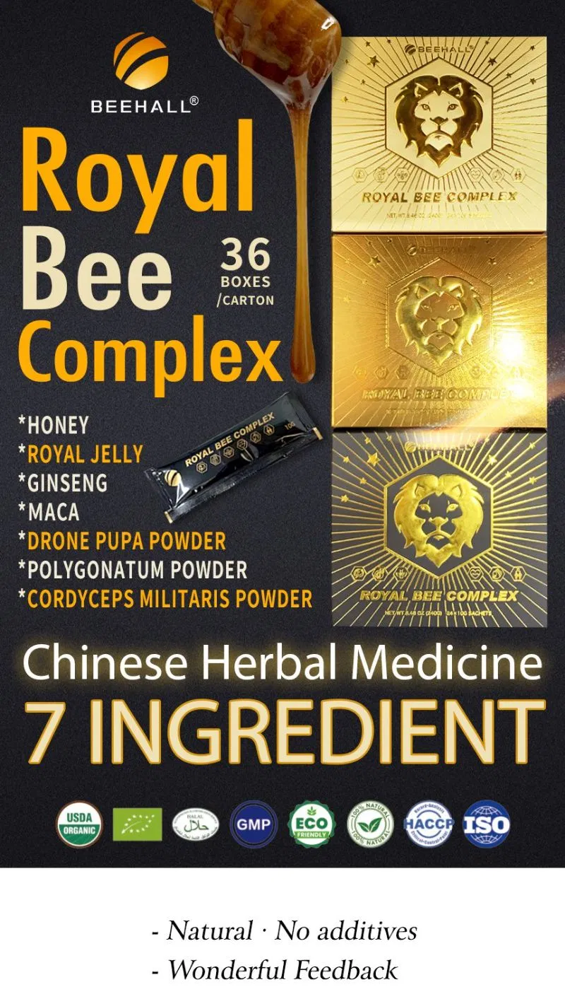 Beehall GMP HACCP Health Product Customized Bulk Royal Jelly Honey for Men Women
