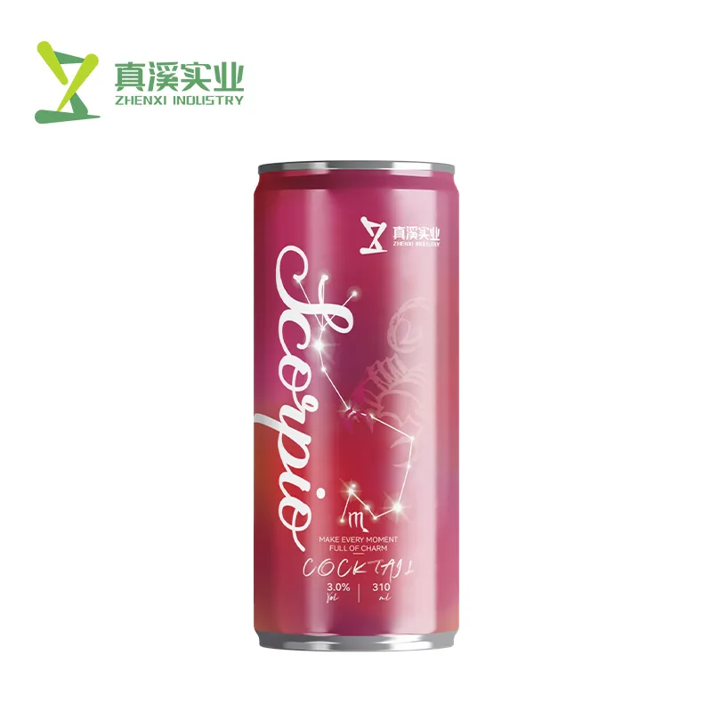 New Products OEM ODM Sleek 330ml Aluminum Canned Zodiac Capricorn Cocktail