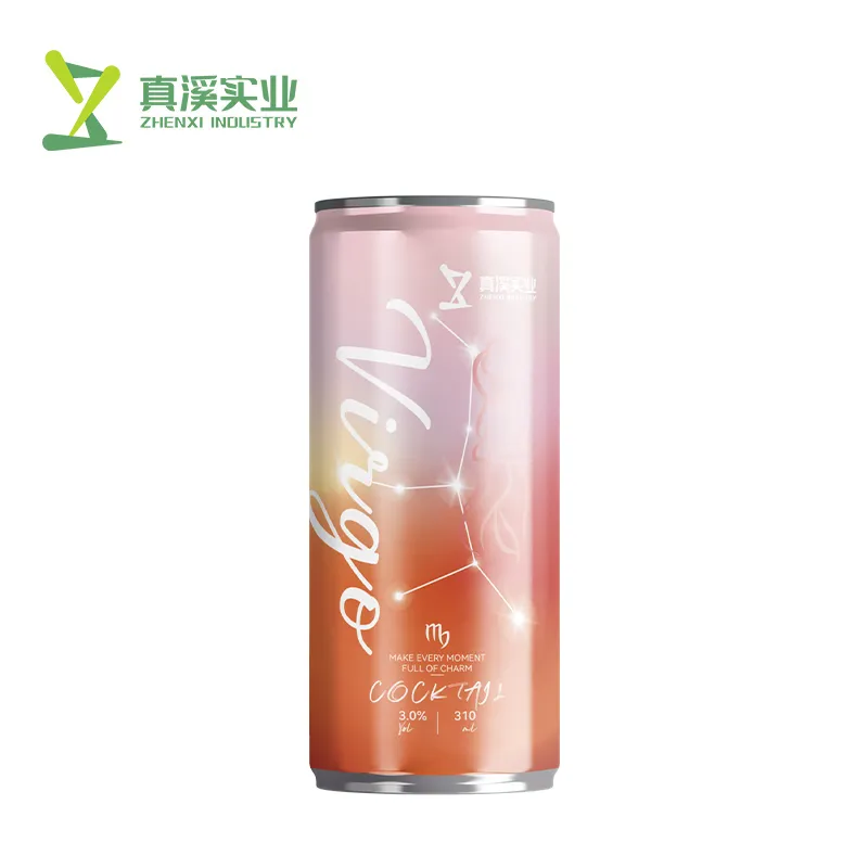 New Products OEM ODM Sleek 330ml Aluminum Canned Zodiac Capricorn Cocktail