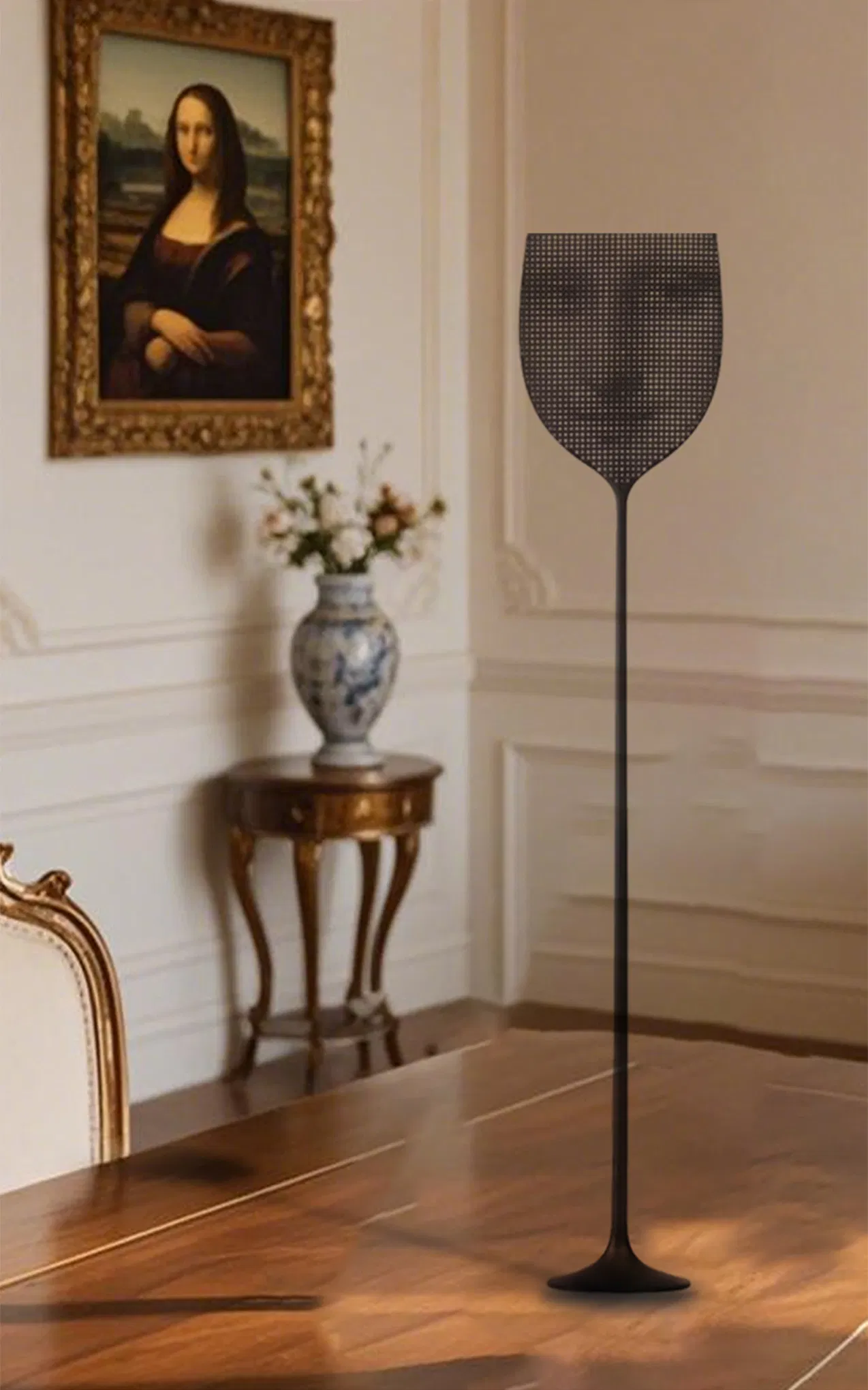 Wholesale Simple Durable Household Fly Swatter Lengthened Handle The Smile of Mona Lisa Fly Mosquito Shooter for Home
