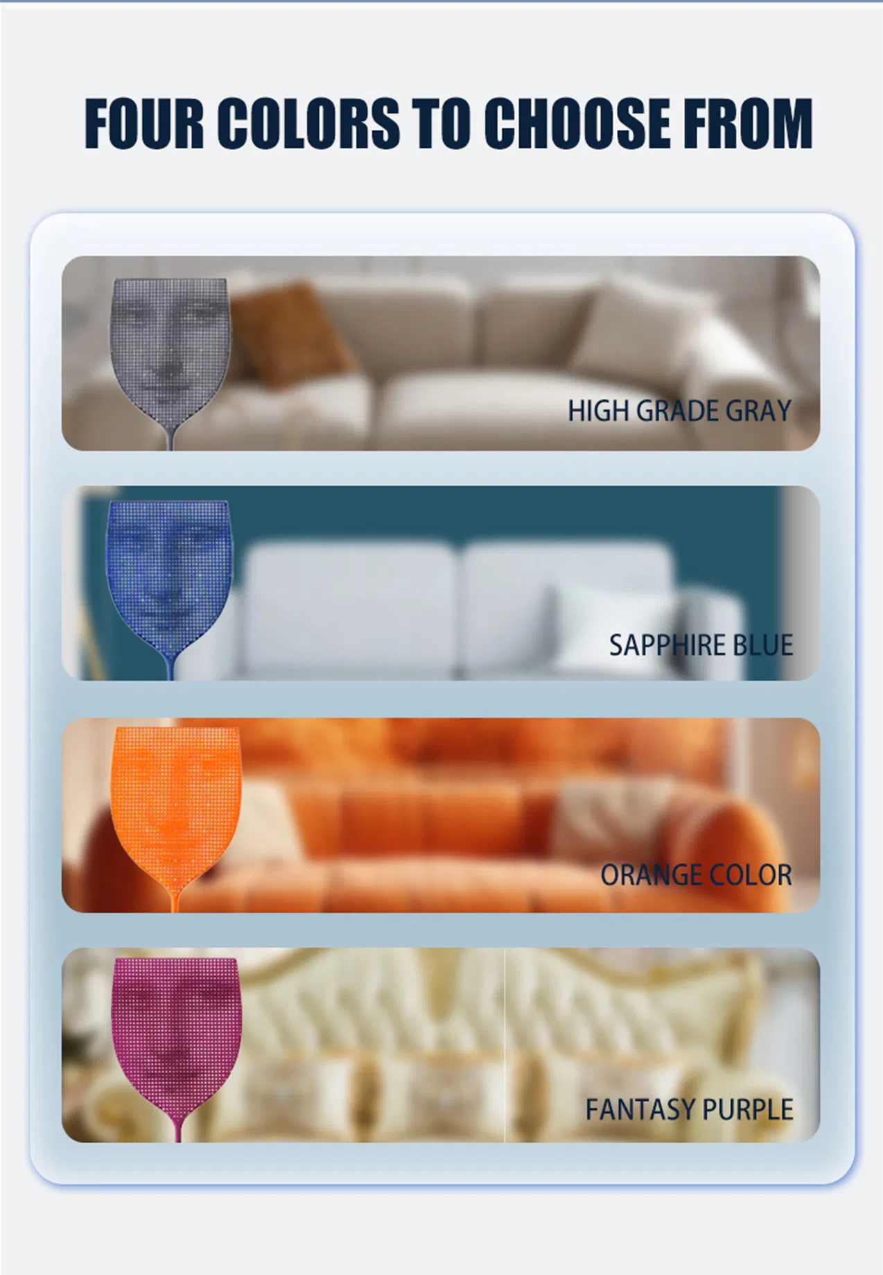 Wholesale Simple Durable Household Fly Swatter Lengthened Handle The Smile of Mona Lisa Fly Mosquito Shooter for Home