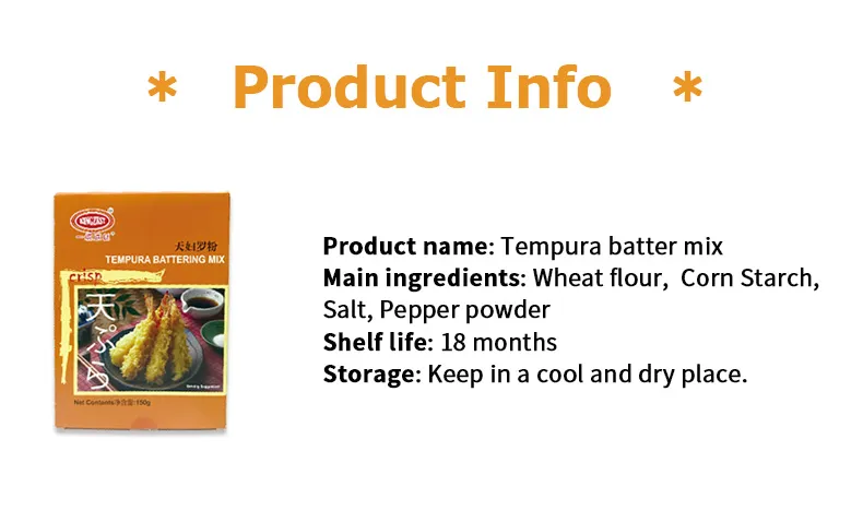 China Manufacturer Low MOQ White Flour Kosher Tempura Batter Mix