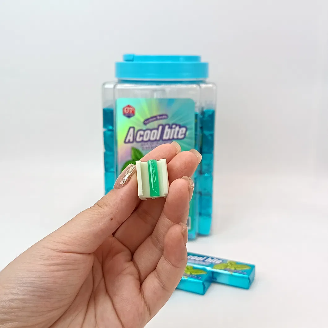 Laser Colorful Menthol Refreshing Long-Lasting Chewable Jelly Mint Bubble Gum
