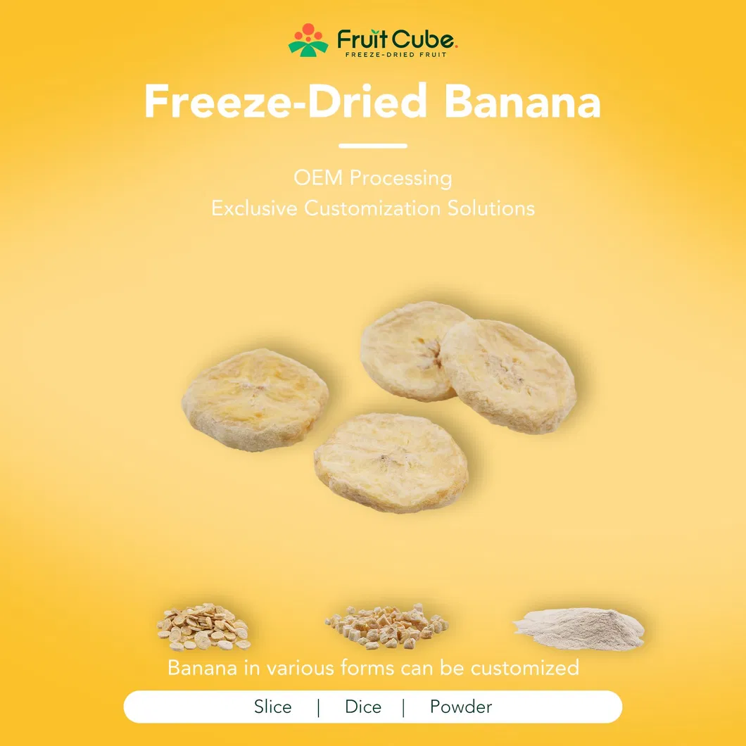 Premium Freeze Dried Banana Slices, Freeze Dried Fruit, Non-GMO Food Ingredient Direct Supply