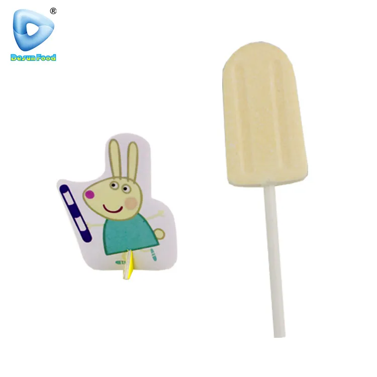 China Wholesale Delicious Chewy Milk Lollipop Pressed Candy with Cartoon Puzzle