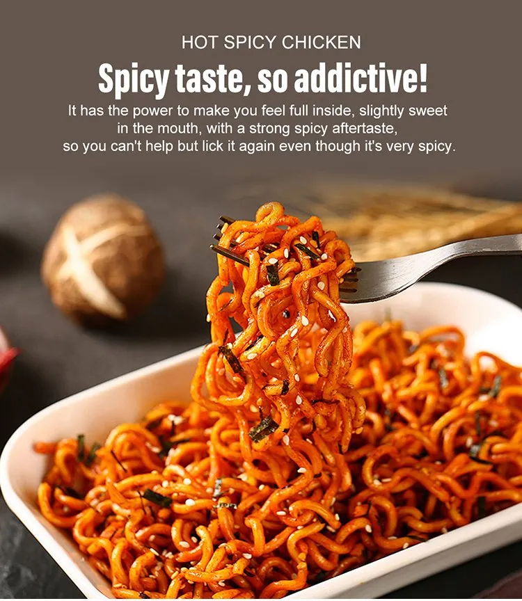 Chinmie Brand Wholesale Halal Instant Carbonara Flavor Korean Hot Chicken Ramen Noodles