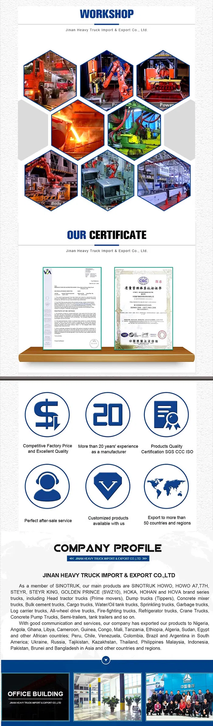 HOWO Towing Truck Head Tractor 20ton Prime Mover